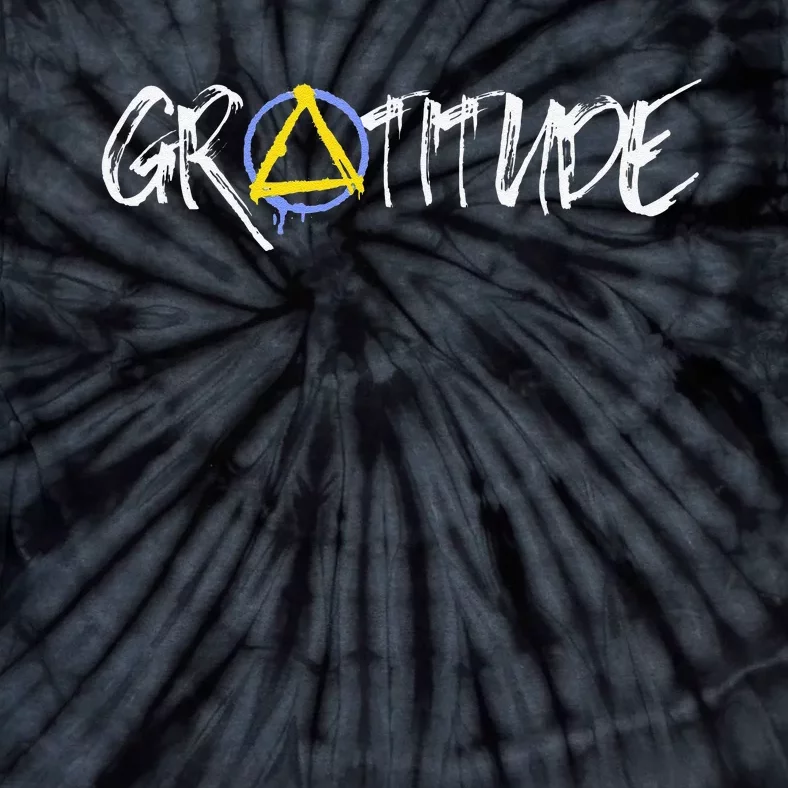 Gratitude Sobriety Symbol Tie-Dye T-Shirt