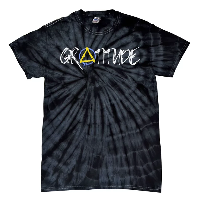 Gratitude Sobriety Symbol Tie-Dye T-Shirt