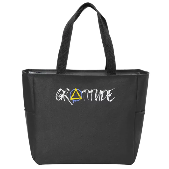 Gratitude Sobriety Symbol Zip Tote Bag