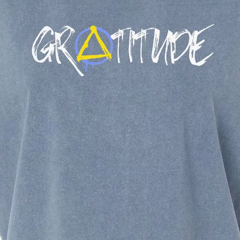 Gratitude Sobriety Symbol Garment-Dyed Women's Muscle Tee