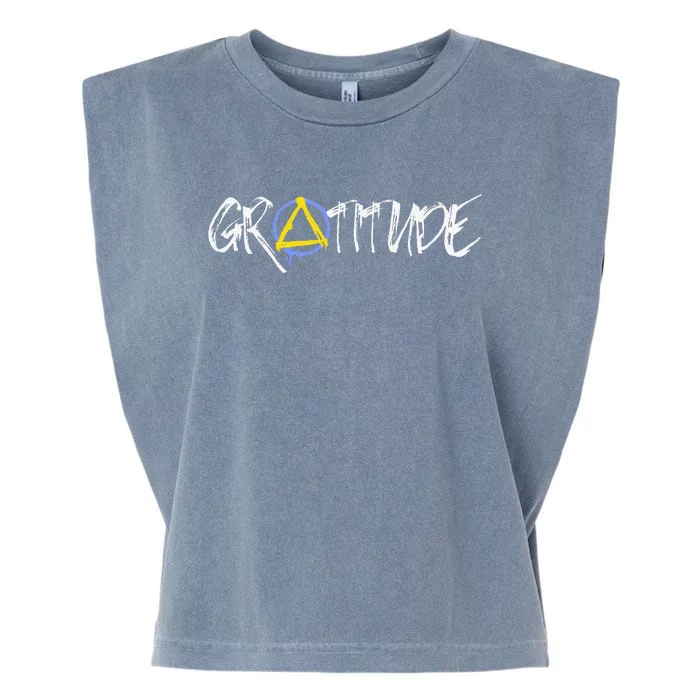 Gratitude Sobriety Symbol Garment-Dyed Women's Muscle Tee