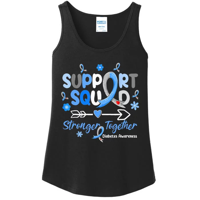 Groovy Support Squad Blue Ribbon Diabetes Awareness Ladies Essential Tank