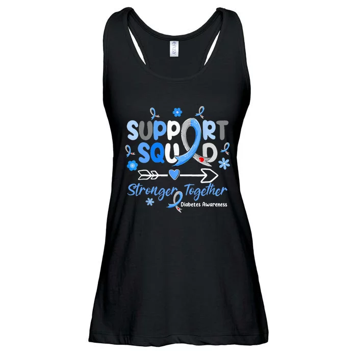 Groovy Support Squad Blue Ribbon Diabetes Awareness Ladies Essential Flowy Tank