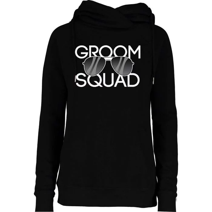 Groom Squad Sunglasses Wedding Bachelor Party Womens Funnel Neck Pullover Hood