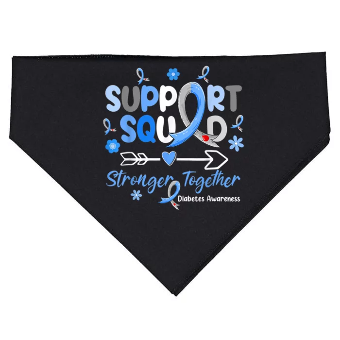 Groovy Support Squad Blue Ribbon Diabetes Awareness USA-Made Doggie Bandana