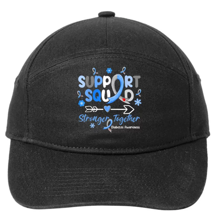 Groovy Support Squad Blue Ribbon Diabetes Awareness 7-Panel Snapback Hat