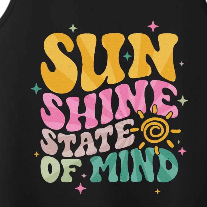 Groovy Sunshine State Of Mind Summer Break Vacation Performance Tank