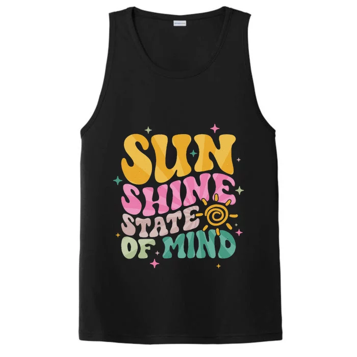 Groovy Sunshine State Of Mind Summer Break Vacation Performance Tank