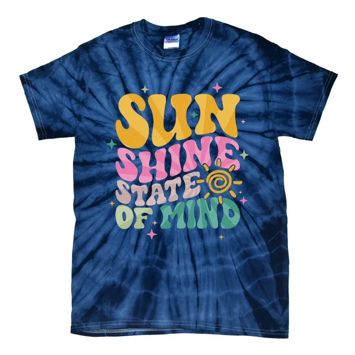 Groovy Sunshine State Of Mind Summer Break Vacation Tie-Dye T-Shirt