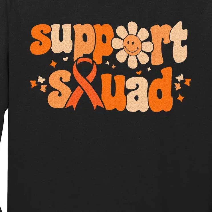 Groovy Support Squad Multiple Sclerosis Awareness Mom Women Tall Long Sleeve T-Shirt