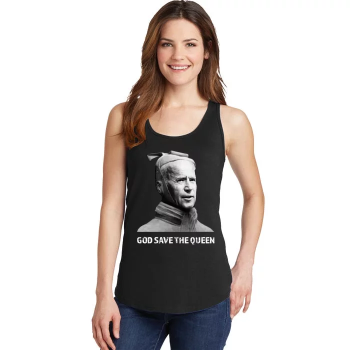 God Save The Queen Man Funny Joe Biden Shirts Ladies Essential Tank