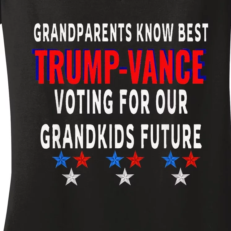 Grandparents Support Trump Vance Strong Message Election Women's V-Neck T-Shirt