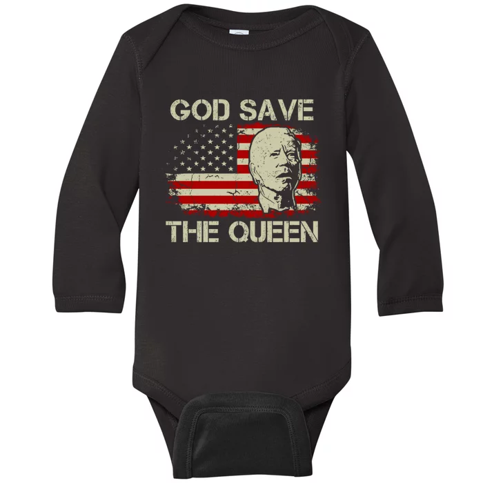 God Save The Queen Man Funny Joe Biden Shirts Baby Long Sleeve Bodysuit