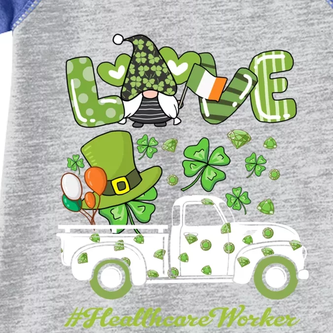 Gnome Shamrock Truck Love Healthcare Worker St Patrick's Day Great Gift Infant Baby Jersey Bodysuit