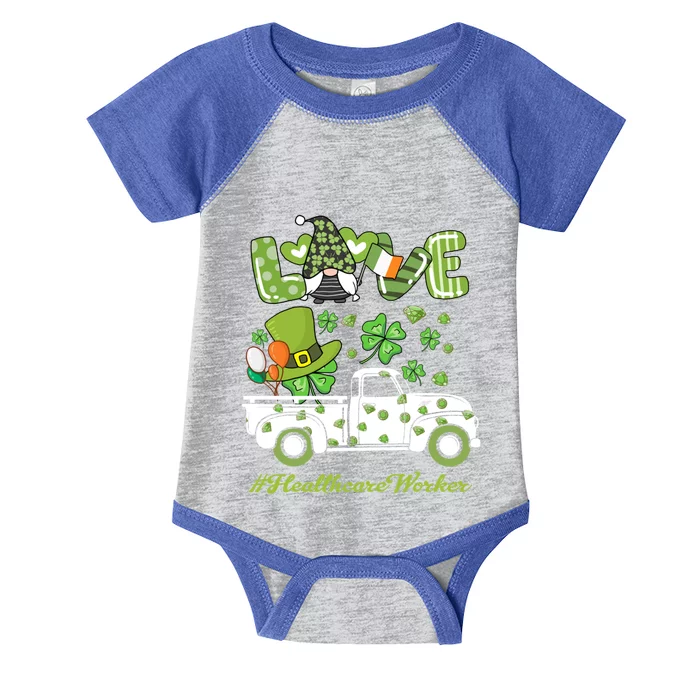 Gnome Shamrock Truck Love Healthcare Worker St Patrick's Day Great Gift Infant Baby Jersey Bodysuit