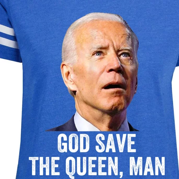 God Save The Queen Man Funny Joe Biden Shirts Enza Ladies Jersey Football T-Shirt