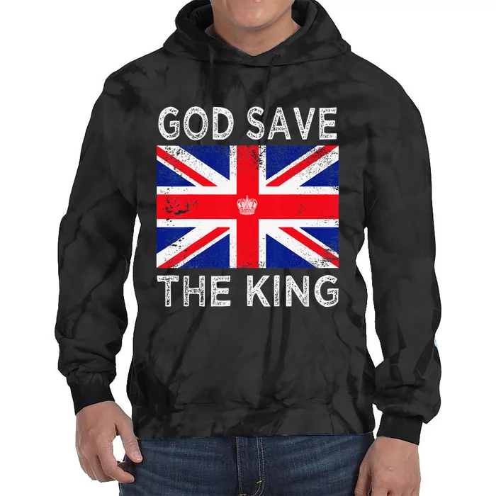 God Save The King Charles III. UK Flag Top King Charles Tie Dye Hoodie