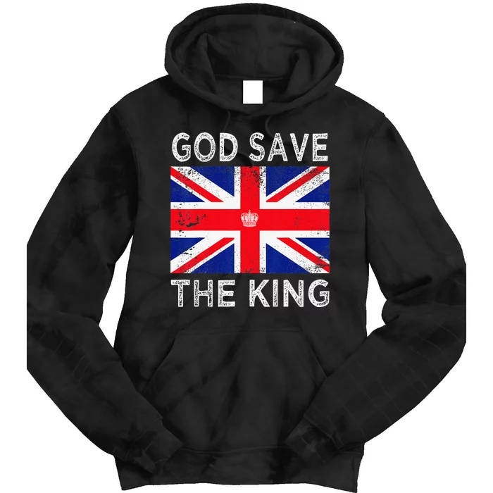 God Save The King Charles III. UK Flag Top King Charles Tie Dye Hoodie