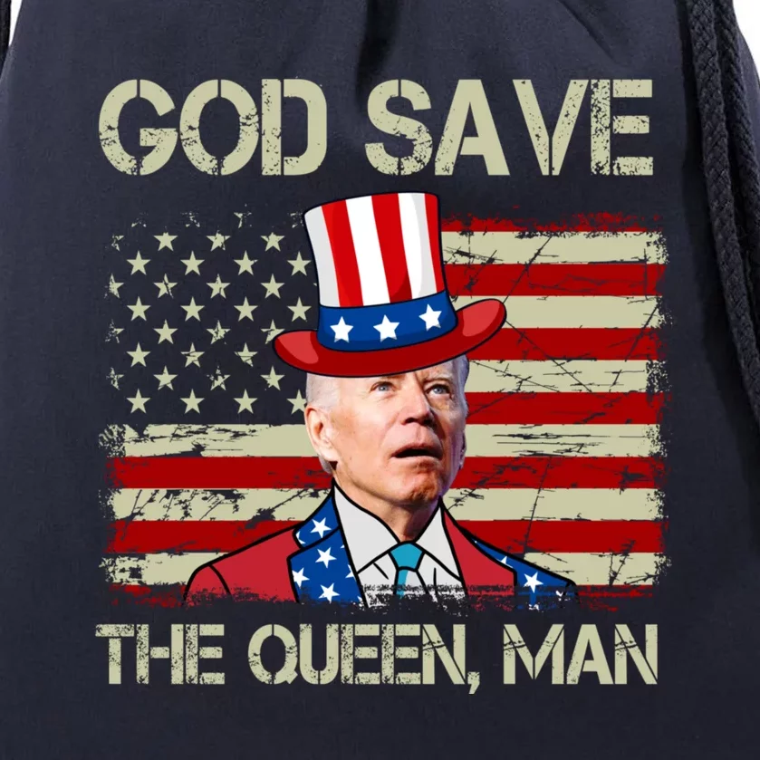 God Save The Queen Man Funny Joe Biden Shirts Drawstring Bag