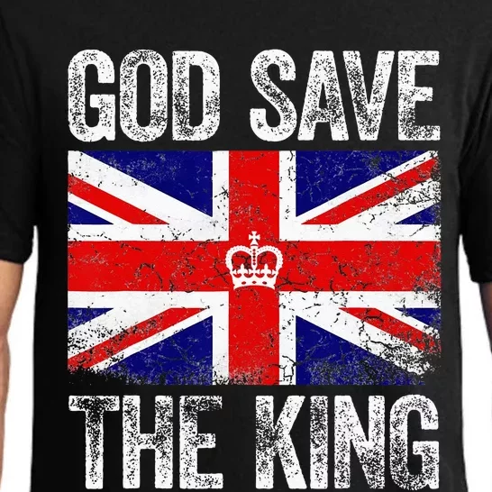 God Save The King Charles III Tee UK Flag Top King Charles Pajama Set