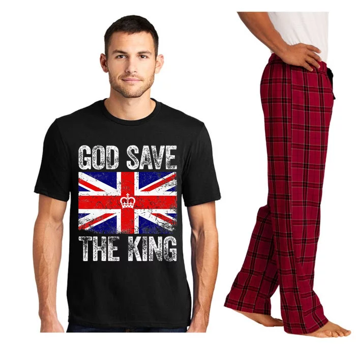 God Save The King Charles III Tee UK Flag Top King Charles Pajama Set