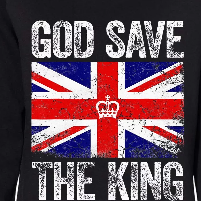 God Save The King Charles III Tee UK Flag Top King Charles Womens California Wash Sweatshirt