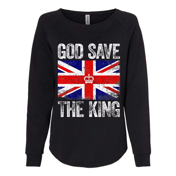 God Save The King Charles III Tee UK Flag Top King Charles Womens California Wash Sweatshirt