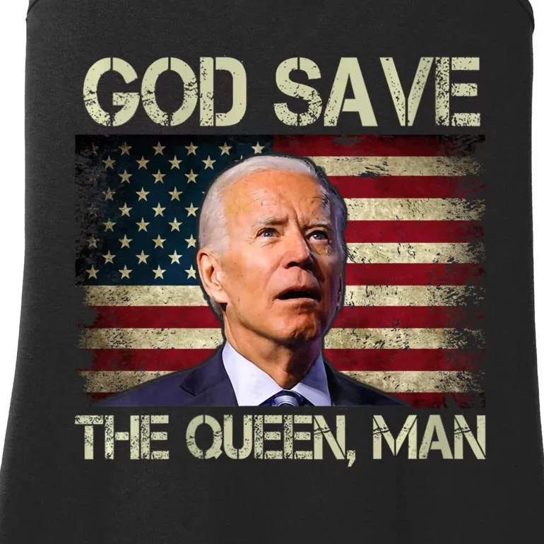 God Save The Queen Man Funny Joe Biden Shirts Ladies Essential Tank