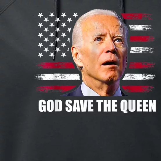 God Save The Queen Man Funny Joe Biden Performance Fleece Hoodie