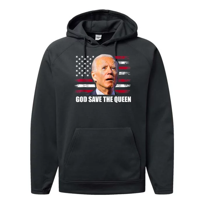 God Save The Queen Man Funny Joe Biden Performance Fleece Hoodie