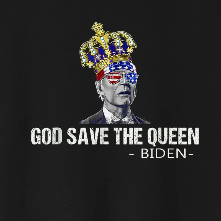 God Save The Queen Man Funny Joe Biden Shirts Women's Crop Top Tee