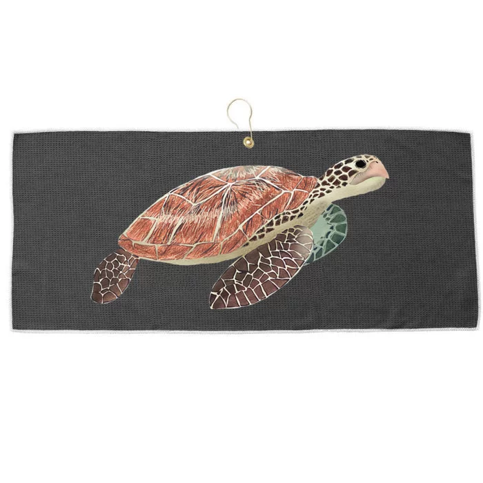 Green Sea Turtle Large Microfiber Waffle Golf Towel