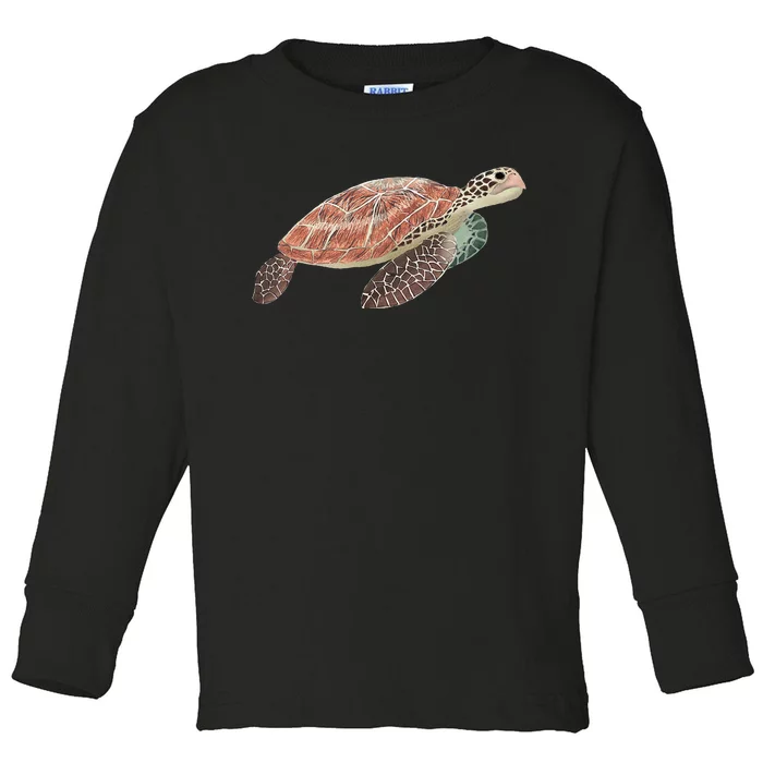 Green Sea Turtle Toddler Long Sleeve Shirt