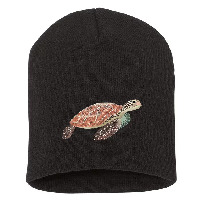 Green Sea Turtle Short Acrylic Beanie