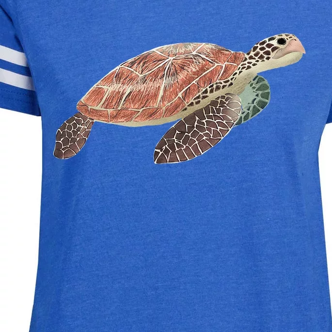 Green Sea Turtle Enza Ladies Jersey Football T-Shirt