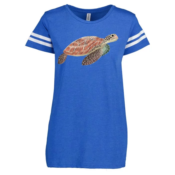 Green Sea Turtle Enza Ladies Jersey Football T-Shirt