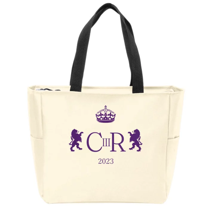 God Save The King Charles III Pattern Design Zip Tote Bag