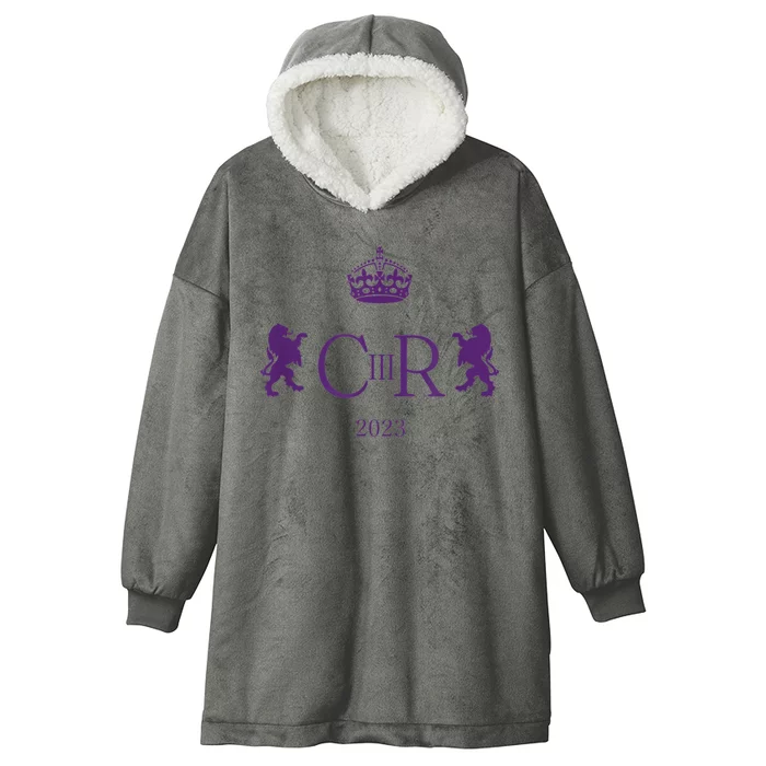 God Save The King Charles III Pattern Design Hooded Wearable Blanket