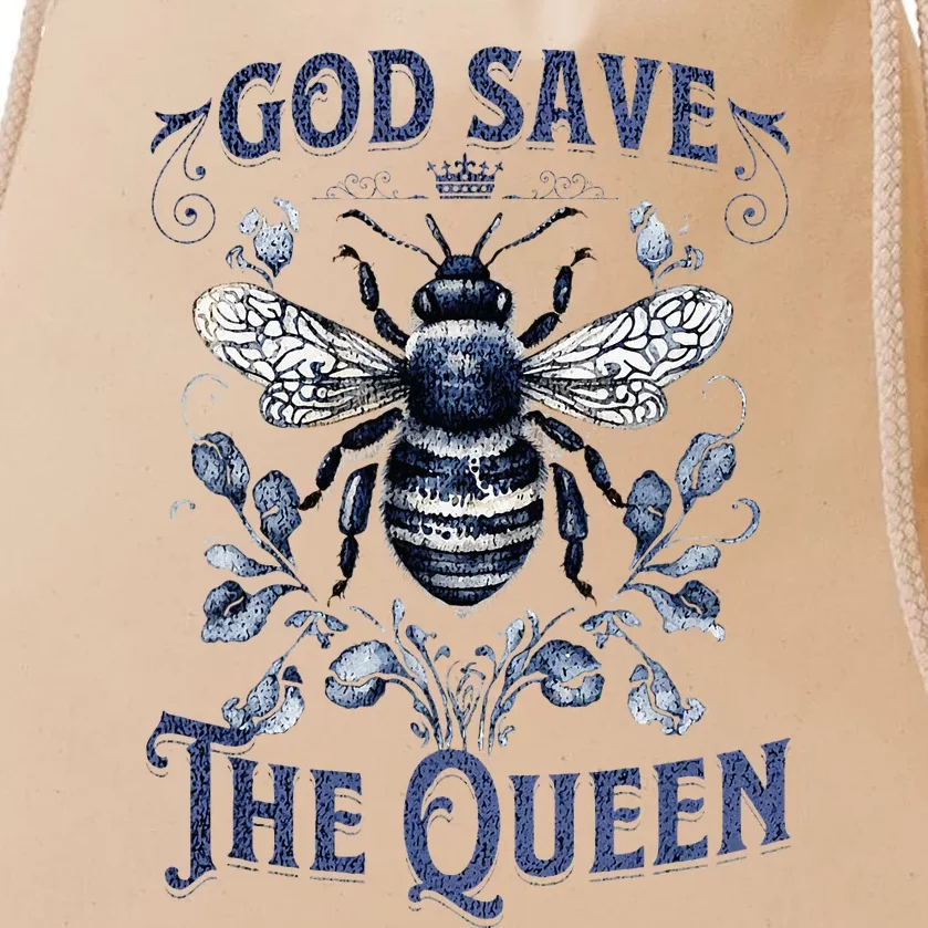 God Save the Queen Bee From Extinction Drawstring Bag