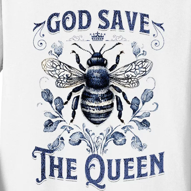 God Save the Queen Bee From Extinction Kids Long Sleeve Shirt