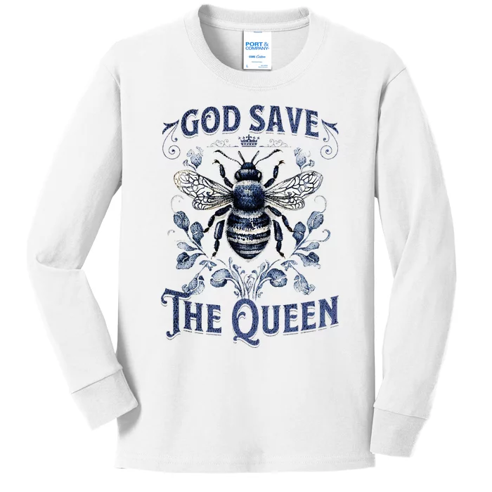 God Save the Queen Bee From Extinction Kids Long Sleeve Shirt