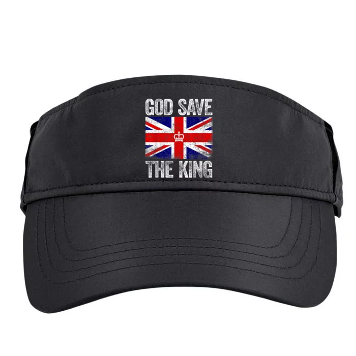 God Save The King Charles III Tee UK Flag Top King Charles Retro Adult Drive Performance Visor