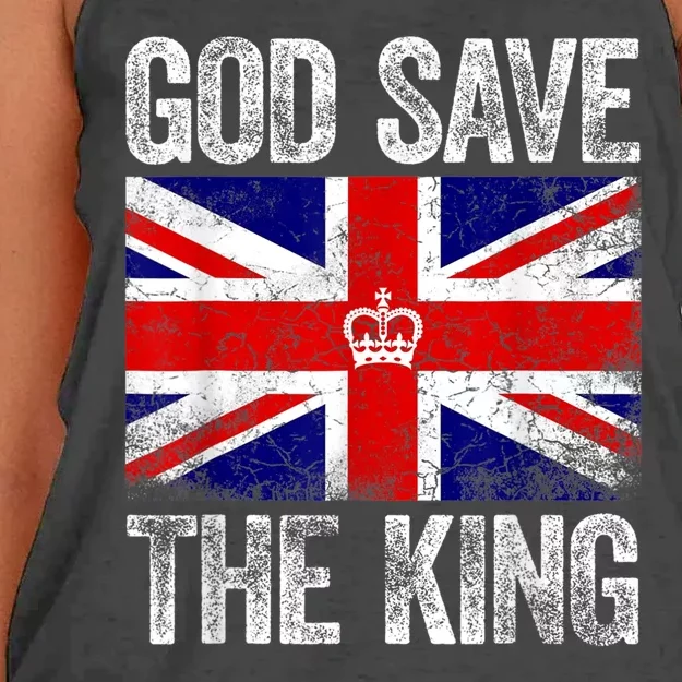 God Save The King Charles III Tee UK Flag Top King Charles Retro Women's Knotted Racerback Tank