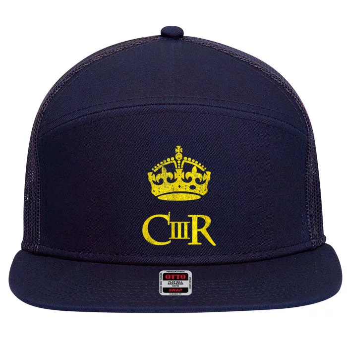 God Save The King King Charles III 7 Panel Mesh Trucker Snapback Hat