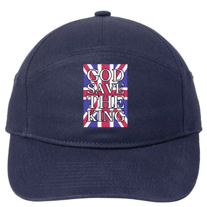 God Save The King British Royal Family Uk Union Jack Flag Gift 7-Panel Snapback Hat