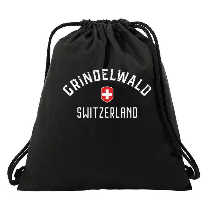 Grindelwald Switzerland T Swiss Flag Grindelwald Drawstring Bag