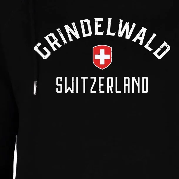 Grindelwald Switzerland T Swiss Flag Grindelwald Womens Funnel Neck Pullover Hood