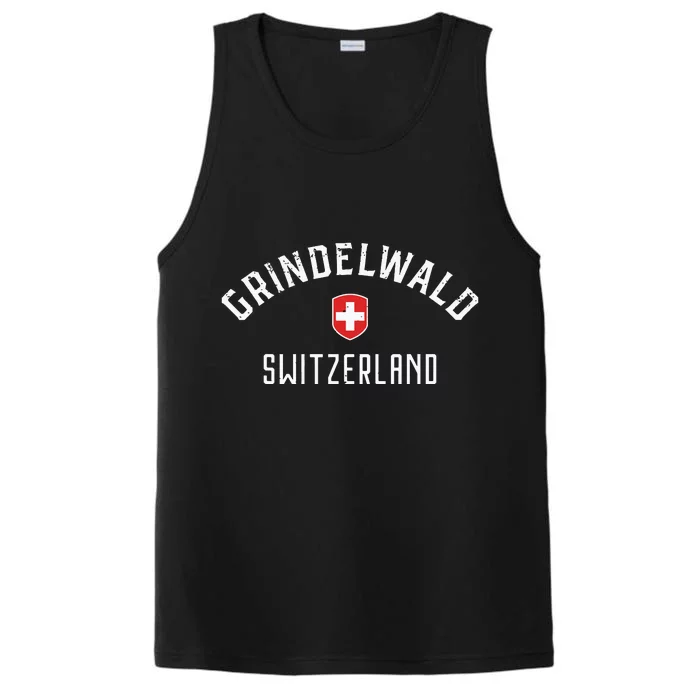 Grindelwald Switzerland T Swiss Flag Grindelwald Performance Tank