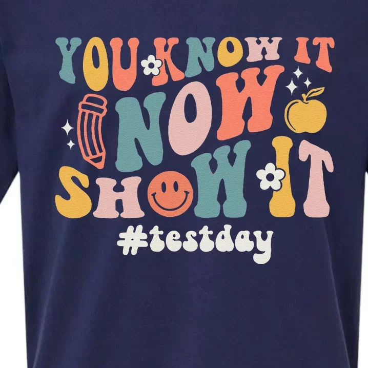 Groovy State Testing Day Teacher You Know It Now Show It Sueded Cloud Jersey T-Shirt