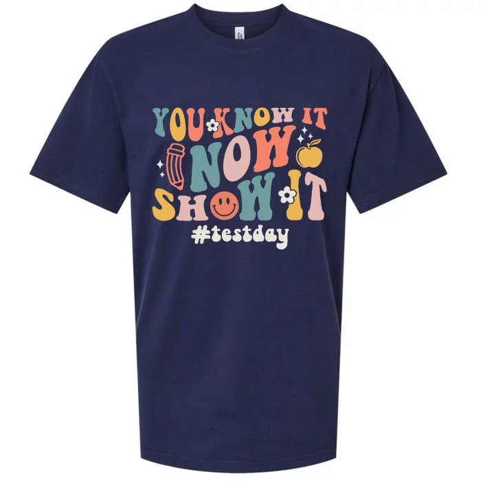 Groovy State Testing Day Teacher You Know It Now Show It Sueded Cloud Jersey T-Shirt